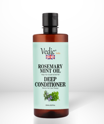 Vedic London Rosemary Mint Oil Deep Conditioner - 500ml | Natural Hair Care Therapy for Hair Growth, Anti-Fall, and Shine | Made with Premium Natural Ingredients | Eco-Friendly Hair Product