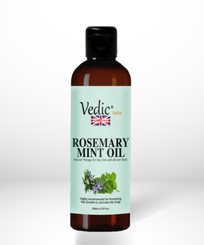 Vedic London Rosemary Mint Oil - Natural Therapy for Hair, Skin, and Body | 200ml | Promotes Hair Growth, Scalp Lubrication, and Overall Nourishment | Eco-Friendly Premium Hair Care Solution